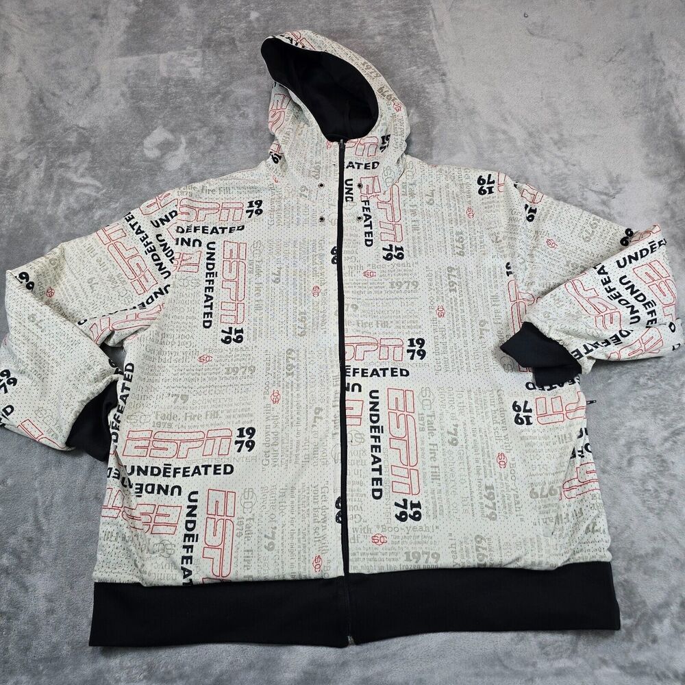 Y2K ESPN 1979 Undefeated Reversible Hoodie Men's White / Black Sports Size 2XL